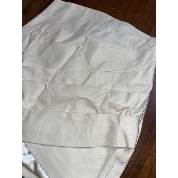 Lovers and Friends Khat Leather Mini Skirt in Ivory Small new womens - Picture 5 of 9